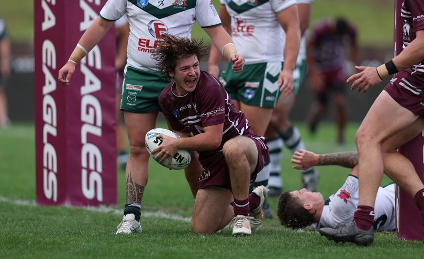 How sweet it is....Jake Smith celebrates the match winning try for the Sea Eagles