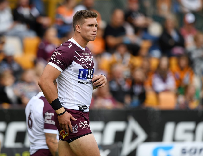 Where it began...Reuben in his NRL debut for Manly in 2019.