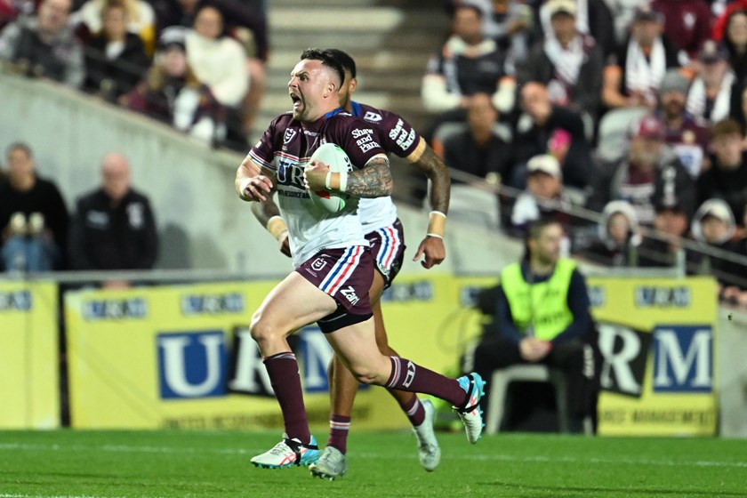 Off the back fence at 4 Pines Park against the Broncos in Round 10