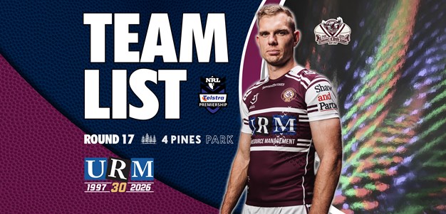 Team List: NRL Round 17 vs Storm