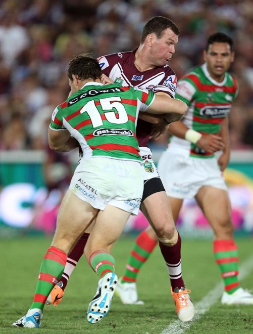 Digital Image by Robb Cox Â© nrlphotos.com : Jason King : NRL Rugby League - Round 2 - Manly Warringah Sea Eagles V South Sydney Rabbitohs at Central Coast Stadium, Friday the 14th of March 2014.