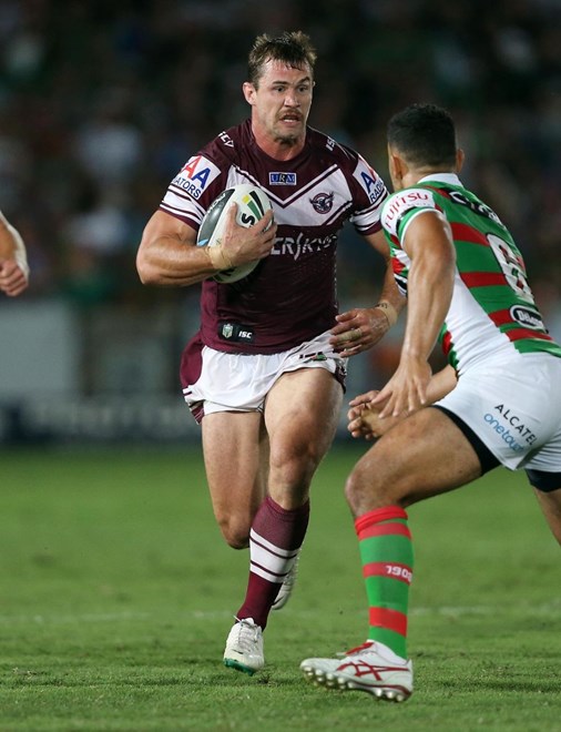 Digital Image by Robb Cox Â© nrlphotos.com : Brenton Lawrence : NRL Rugby League - Round 2 - Manly Warringah Sea Eagles V South Sydney Rabbitohs at Central Coast Stadium, Friday the 14th of March 2014.