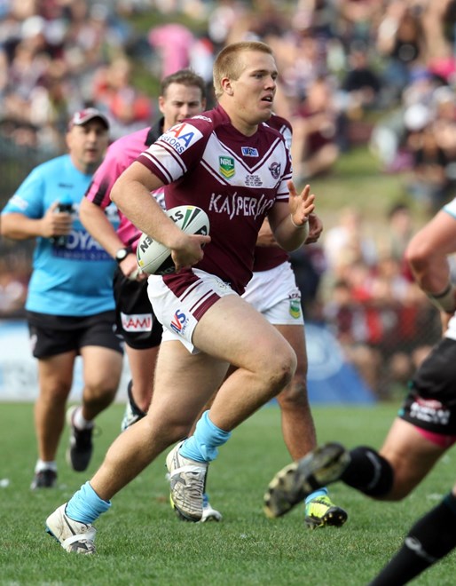Jake Trobojevic on debut : NRL Rugby League - Round 26 - Manly v Penrith at Brookvale oval. Sunday the 8th of September 2013. Digital Image by Grant Trouville Â© nrlphotos.com