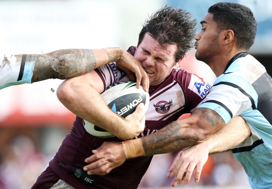 Digital Image by Robb Cox Â©nrlphotos.com: Jamie Lyon :NRL Rugby League - Round 6; Manly-Warringah Sea Eagles V Cronulla-Sutherland Sharks at Brookvale Oval, Sunday the 13th of April 2014.