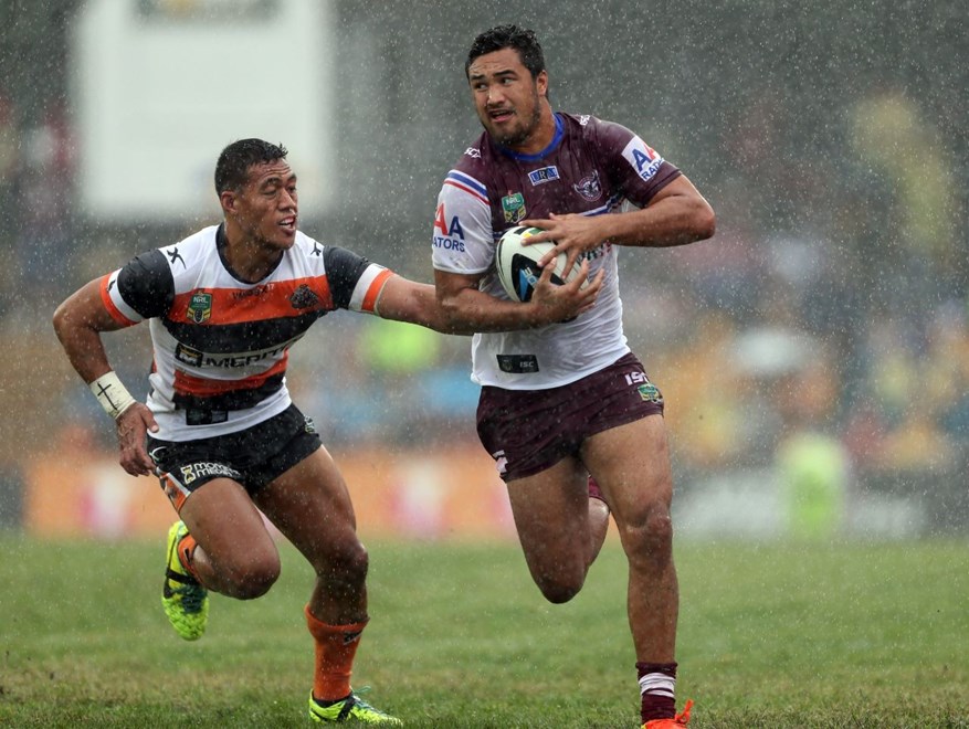Digital Image by Robb Cox Â©nrlphotos.com: NRL Rugby League - Round 5; Wests Tigers Vs Manly Warringah Sea Eagles at Leichhardt Oval, Sunday the 6th of April 2014.