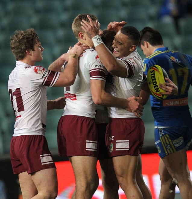 Photo by Colin Whelan copyright © nrlphotos.com :  NYC Holden Cup  Rugby League, Round 24 Parramatta Eels v Manly Warringah Sea Eagles at Parramatta Stadium, Friday August 22nd 2014.