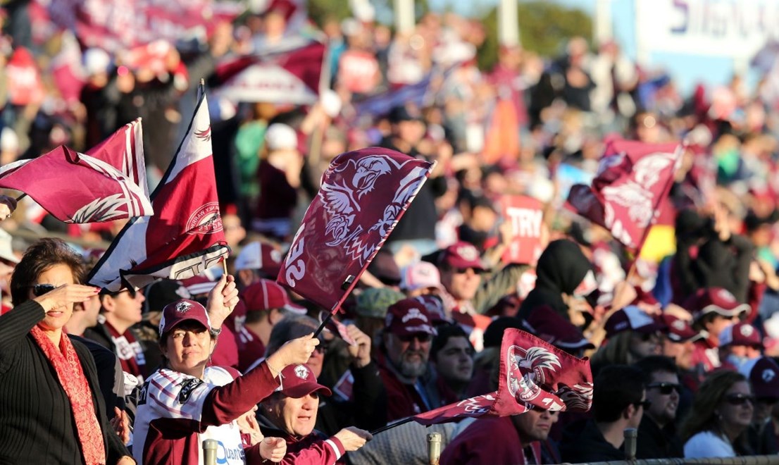 Manly Fans: NRL Round 19, Manly Warringah Sea Eagles v Gold Coast Titans, Brookvale Oval, Sunday 21st July 2013. Photo: Copyright Â© Renee McKay/Action Photographics