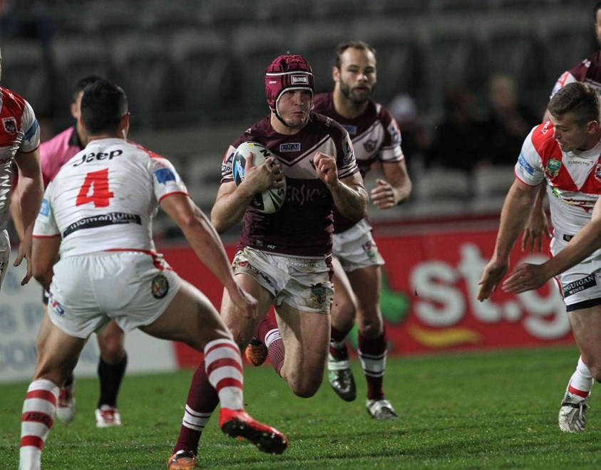 .Photo by Colin Whelan copyright © nrlphotos.com :                               NRL Rugby League, Round 19 St George Illawarra Dragons v Manly Warringah Sea Eagles at Win Jubilee, Monday July 21st 2014.