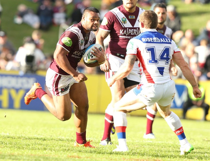 Digital Image by Anthony Johnson copyright Â© nrlphotos.com:  Dunamis Lui : 2015 NRL Round 9 - Manly Warringah Sea Eagles vs Newcastle Knights at Brookvale Oval, Sunday May 10th 2015