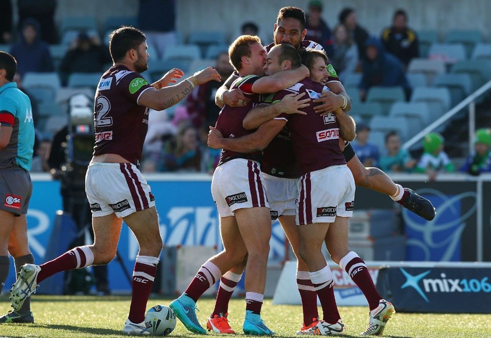Brett Stewart of the Eagles during the Round 23 NRL match between the Canberra Raiders and the Manly Warringah Sea Eagles at GIO Stadium on August 16, 2015 in Canberra, Australia. Digital Image by Mark Nolan.