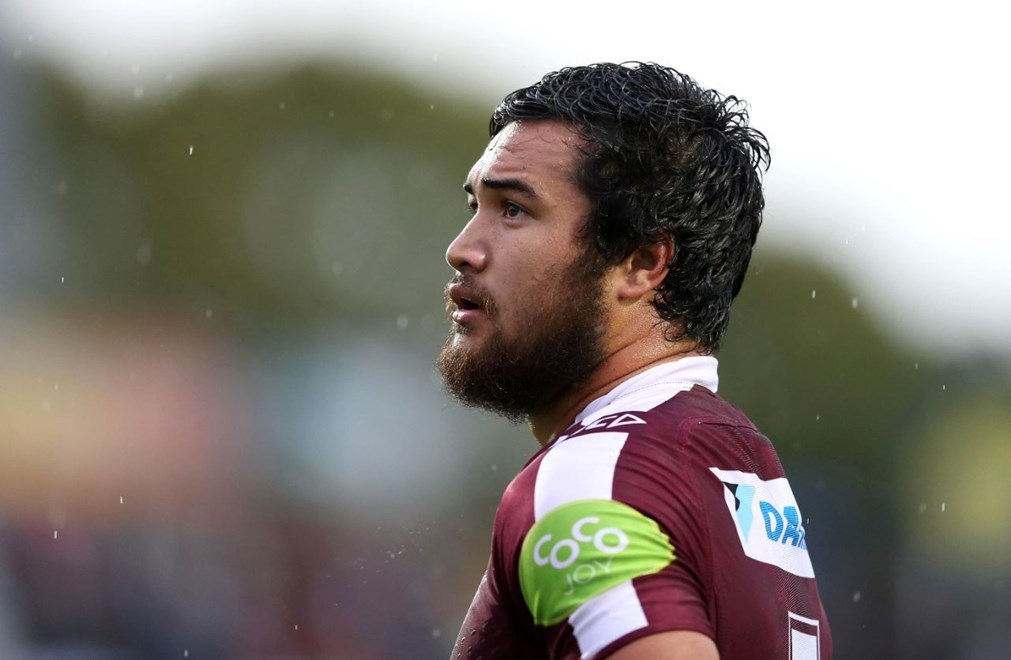 Peta Hiku  :Digital Image Grant Trouville Â© NRLphotos  : NRL Rugby League - Round 24 Manly Sea Eagles v Parramatta Eels at Brookvale Oval Sunday the 23rd of August 2015.