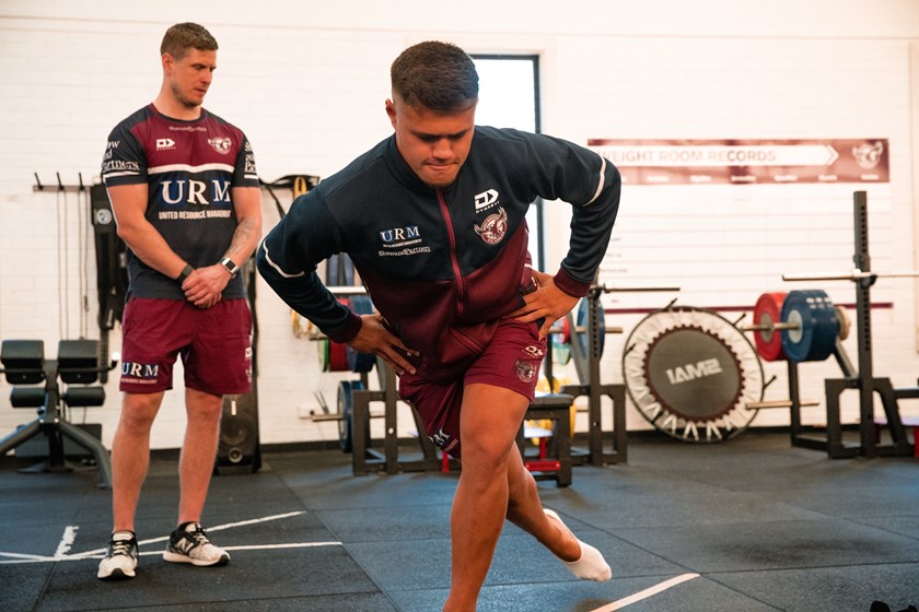 Josh Schuster undergoes a range of movement assessment on day one of pre-season training under the guidance of Strength and Conditioning Coach Conor Daly.