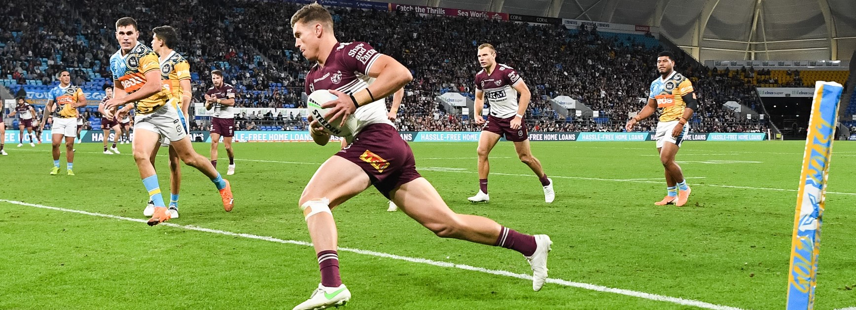 Four for Gaz....Reuben Garrick had a memorable night out against the Titans in 2021.