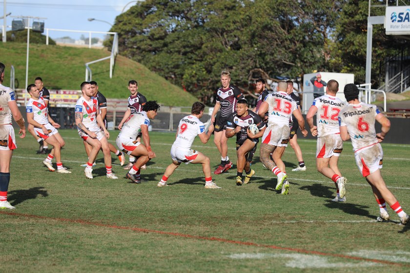 Ray Vaega scored a try in Blacktown's loss to the Dragons.