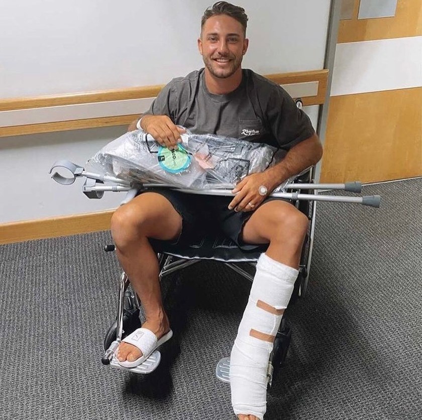 All smiles..Karl Lawton following his achilles surgery in December