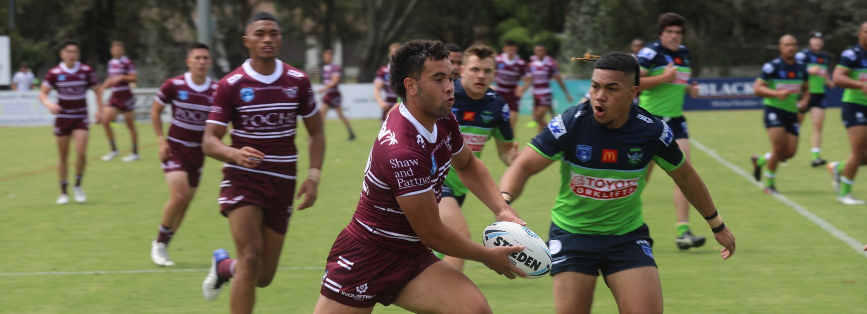 Talented centre Eli Sagala made some strong runs for Manly