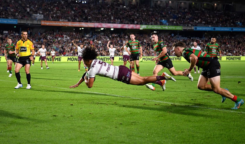 About to land...Christian Tuipulotu dives over for his try