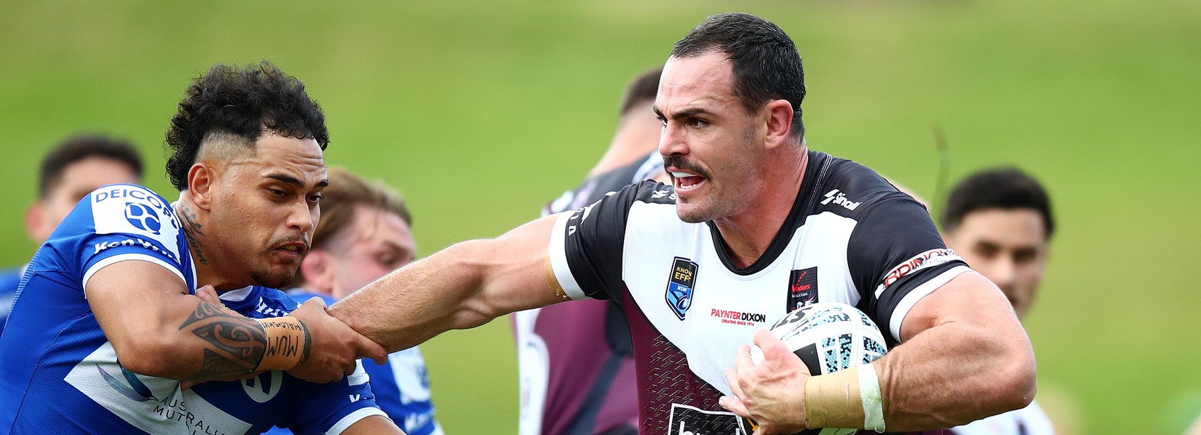 Morgan Boyle tries to break free of the Jets defence today