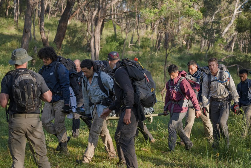 Tough work...Sea Eagles  players feel the strain