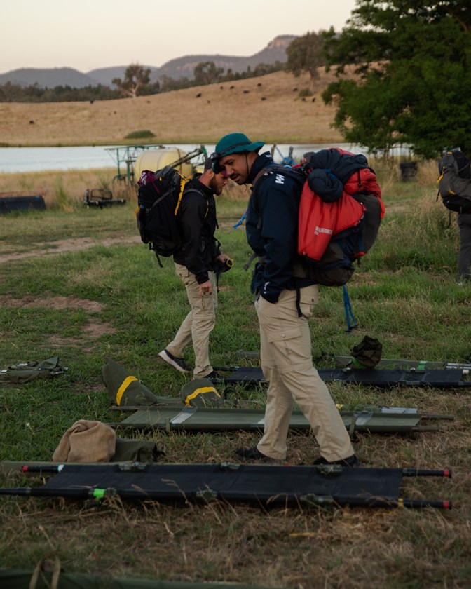 Getting ready for a tough night...Taniela Paseka at the demanding pre-season camp
