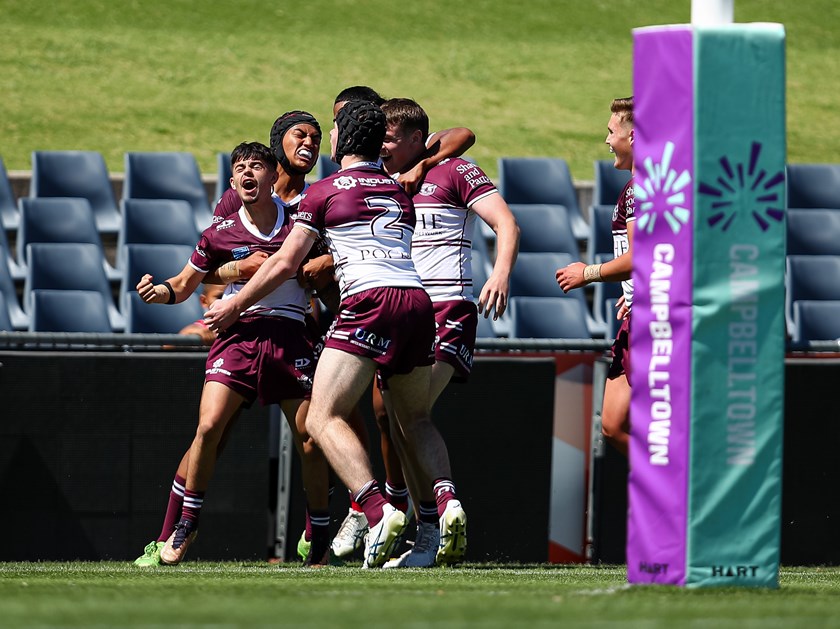 Passion...Joshua Weightman celebrates his try against Wests