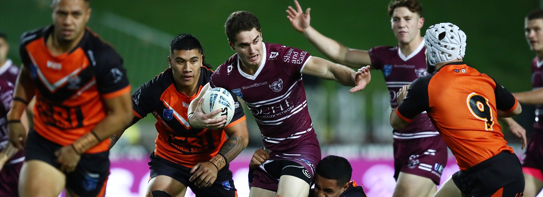 Centre Fletcher Myers proved a handful for the Tigers defence