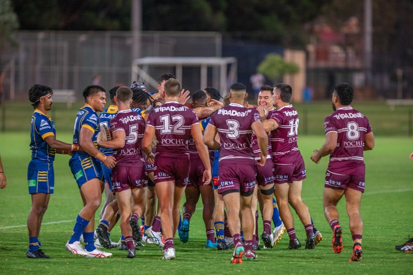 Tempers flare...always a bit of feeling between the Eels and the Sea Eagles.