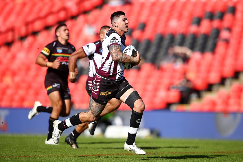 Go son....Brad Abbey on his way to the line.