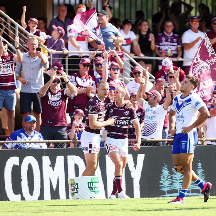 DCE Hat-Trick Helps Seibold’s Sea Eagles Sink the Bulldogs
