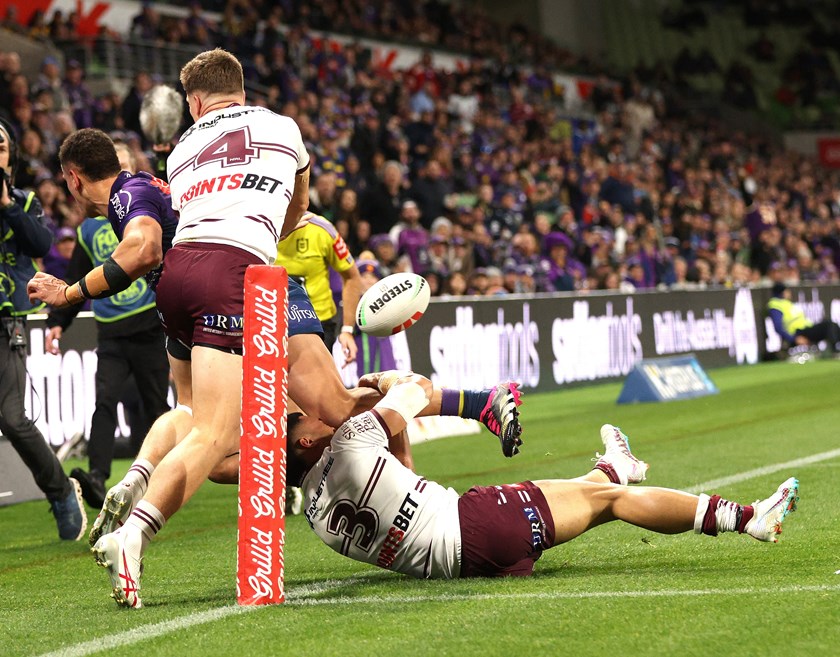 Freakish...Will Warbrick flicks the ball back inside for Jerome Hughes to score.