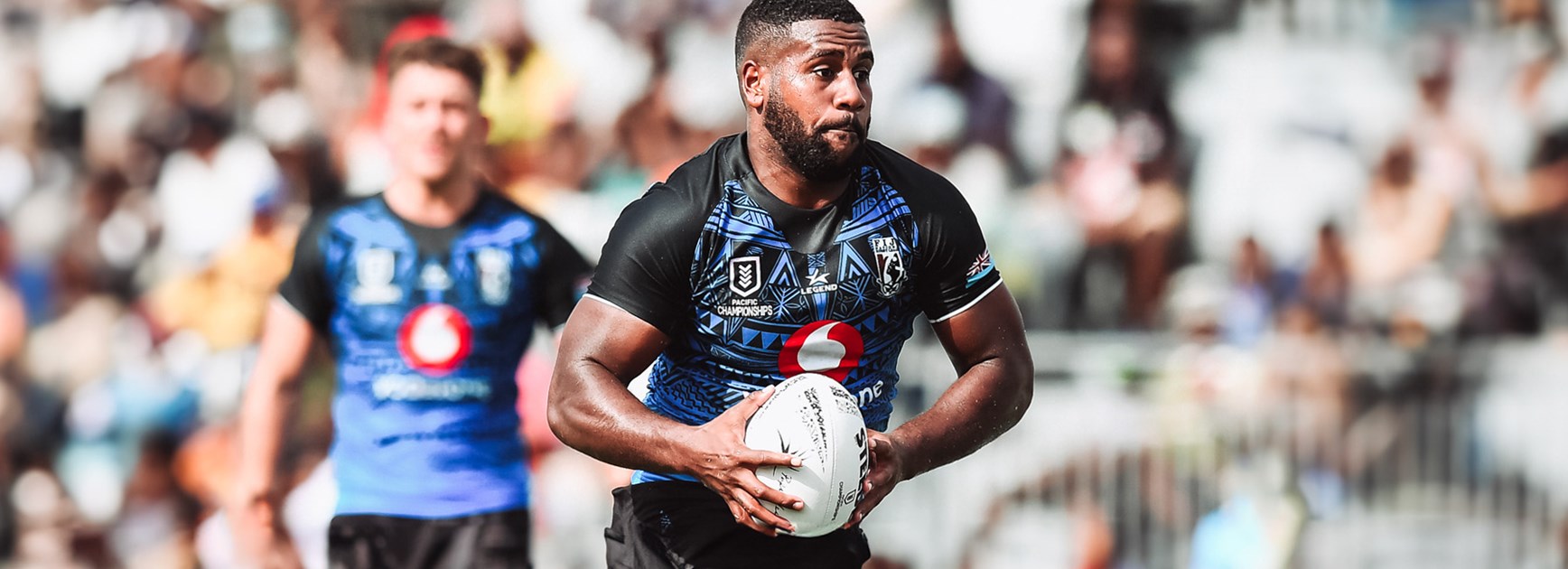 Proud moment...Caleb Navale impressed for Fiji in the Pacific Championships.