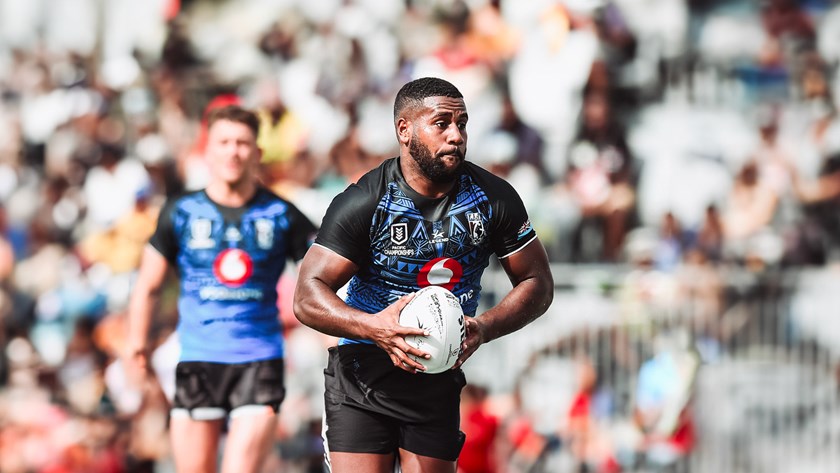 Proud moment...Caleb Navale impressed for Fiji in the Pacific Championships.