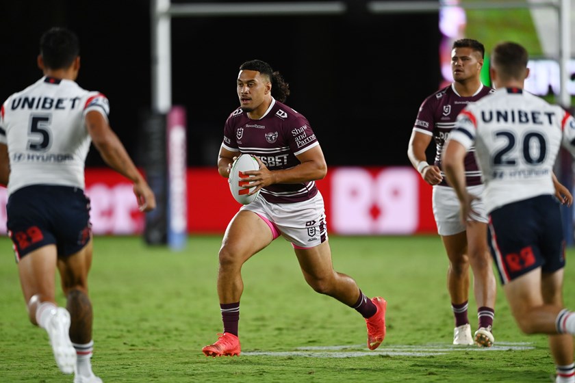 Good stuff...Kelma Tuilagi had a strong game in his first appearance in a Manly jersey