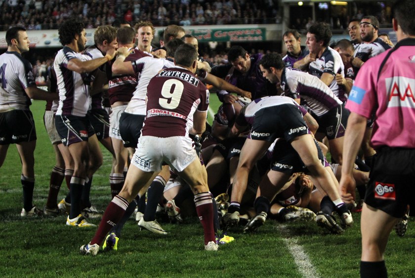 Legendary....the infamous 'Battle of Brookvale' in 2011 between Manly and Melbourne.