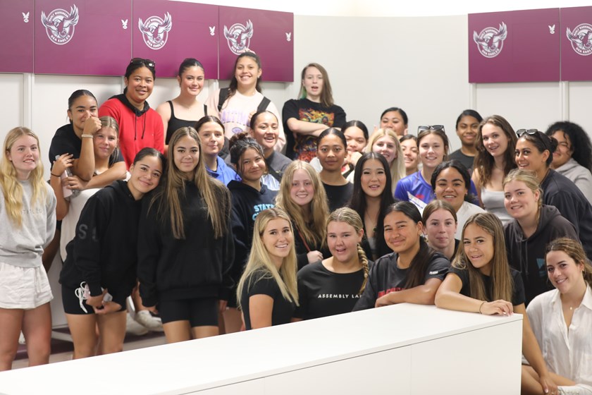 Exciting times...members of the Tarsha Gale Cup U19s women’s squad and Sea Eagles junior women's development squad on a tour of the Manly Centre of Excellence