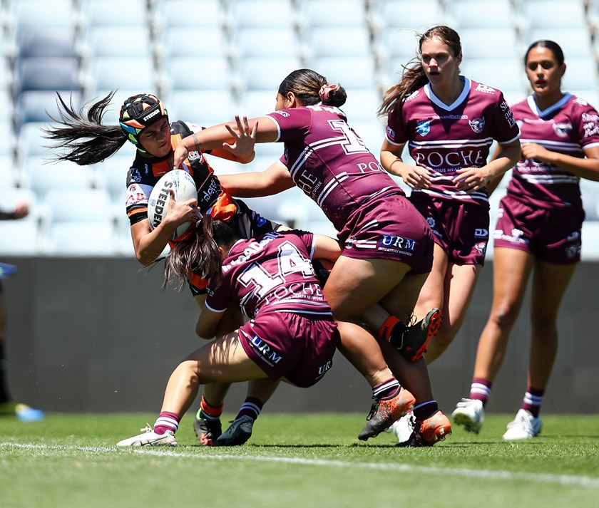 Ouch...Prop Emma Louise and Alicia Weir trap this caged tiger