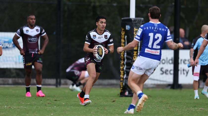 Lehi Hopoate looks to find an opening in the loss to Newtown
