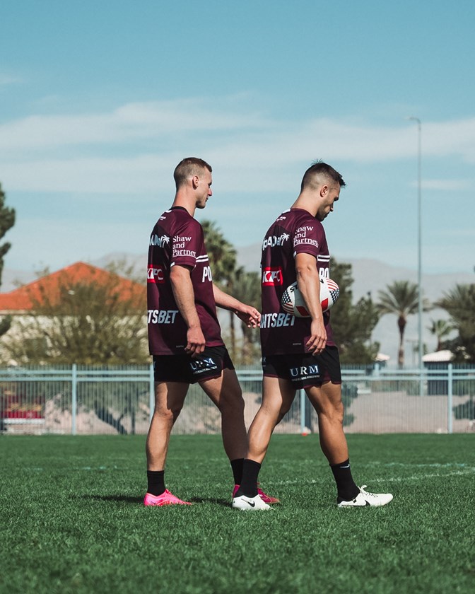 Just the beginning...Daly Cherry-Evans and Luke Brooks at training in Henderson this week