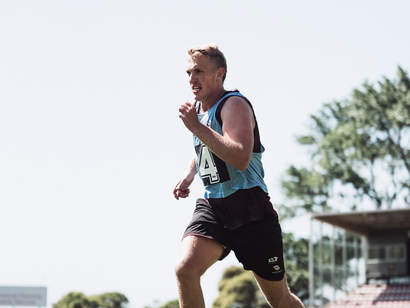 Ben Trbojevic strides out at Sea Eagles training at 4 Pines Park