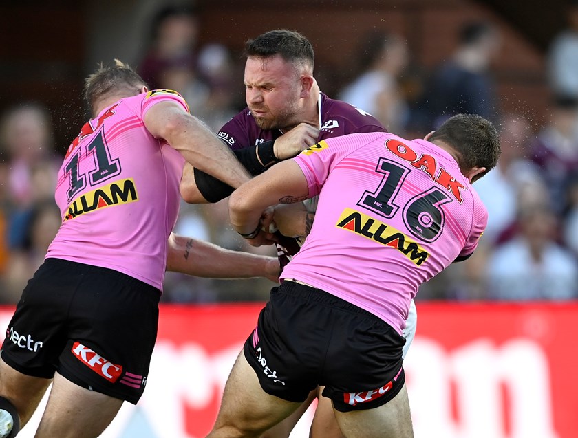 Off the back fence....Nathan Brown skittles the Panthers at 4 Pines Park 