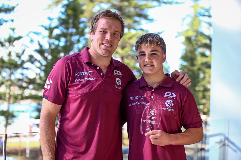Jake Trbojevic presented the Manly award named after him to Junior Rep Player of the Year Cruz Death