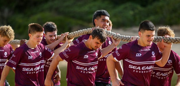 Young Sea Eagles put through challenging beach session