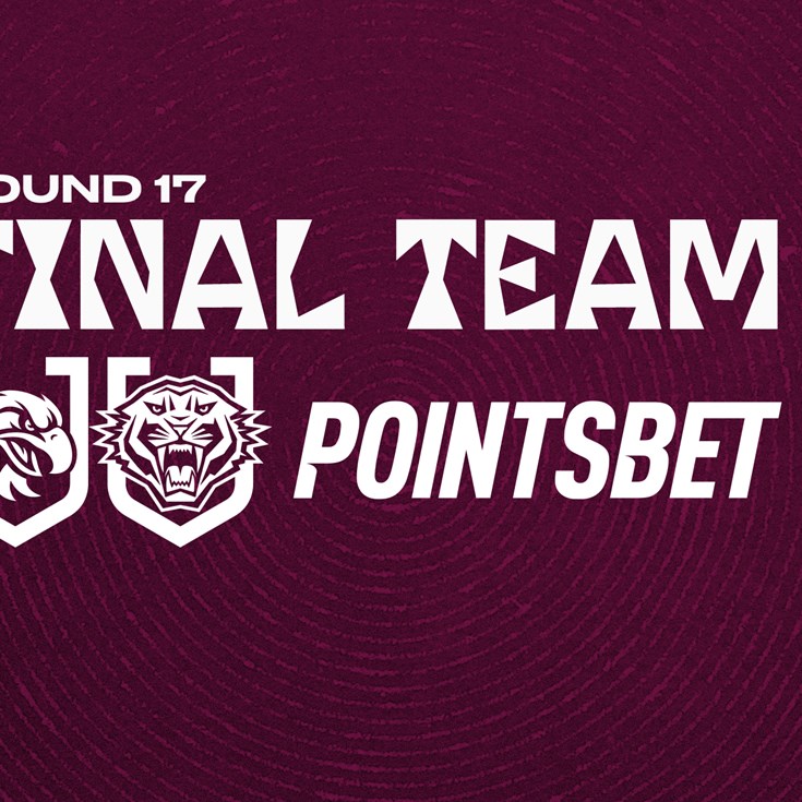 Final Team: Round 17 vs Tigers