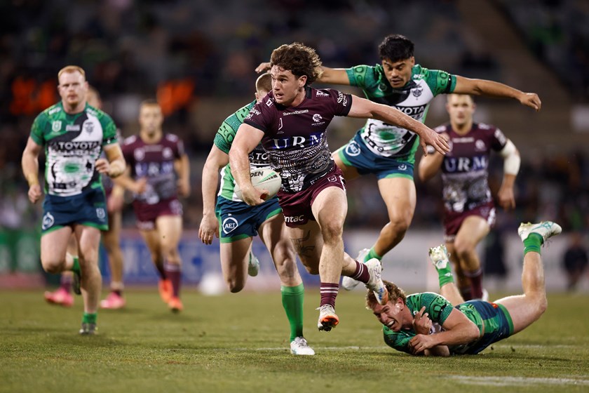 One of four tackle breaks by Bullemor against the Raiders in Round 23