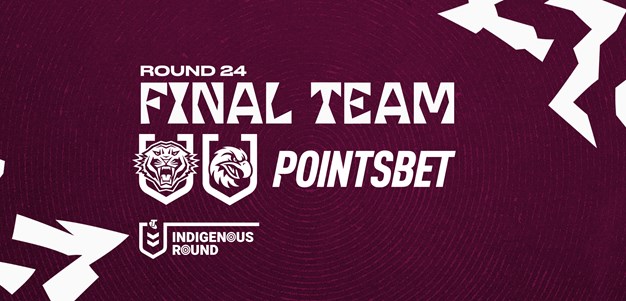 Final Team: Round 24 vs Wests Tigers