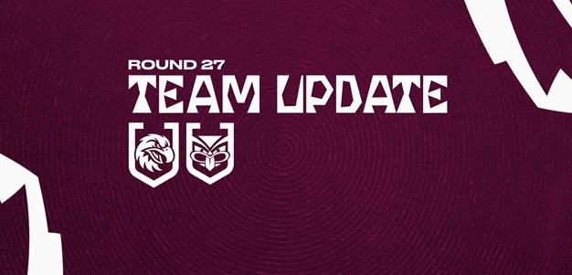 Team Update: Round 27 vs Warriors