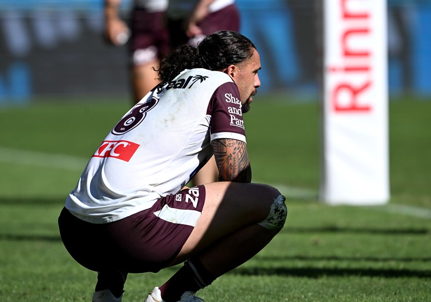 A dejected Josh Aloiai in Perth