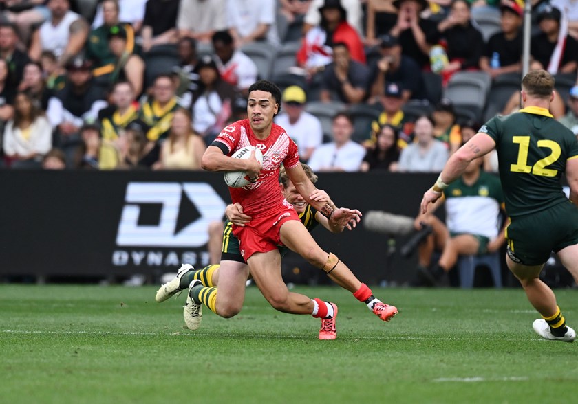 Hopoate in the 2024 Pac Champs final against Australia