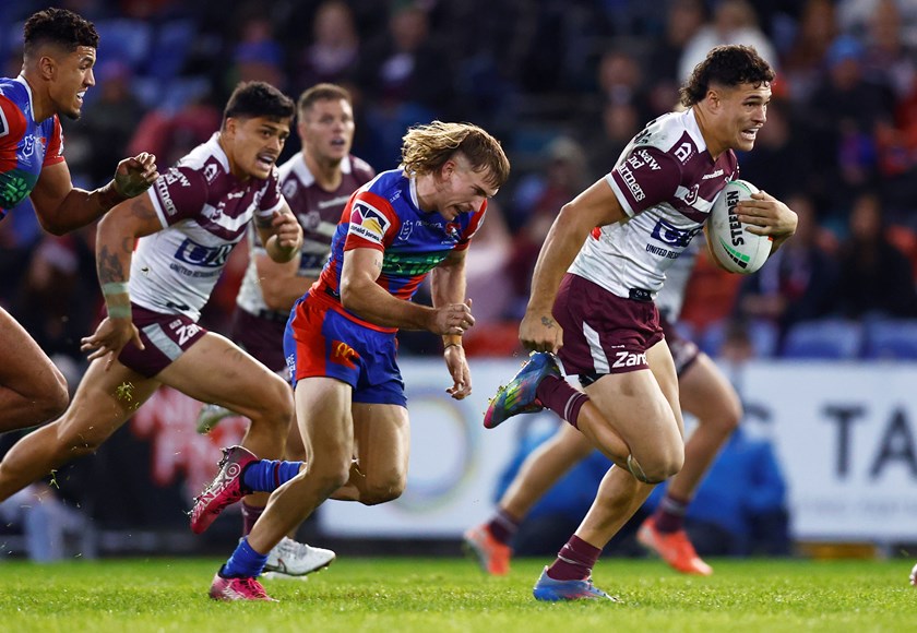 Clayton in the clear against the Knights in Newcastle