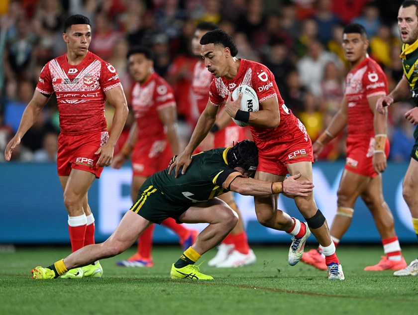 Hopoate makes his debut for Tonga at Suncorp Stadium in 2024